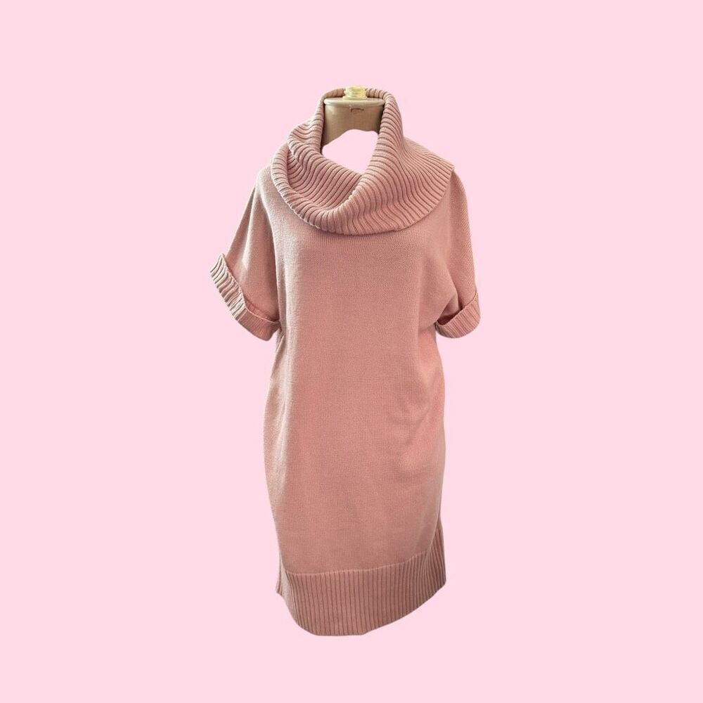 R&K Originals Blush Pink Cowl-Neck, Short Sleeved, Sweater Dress / SZ: S / NWT